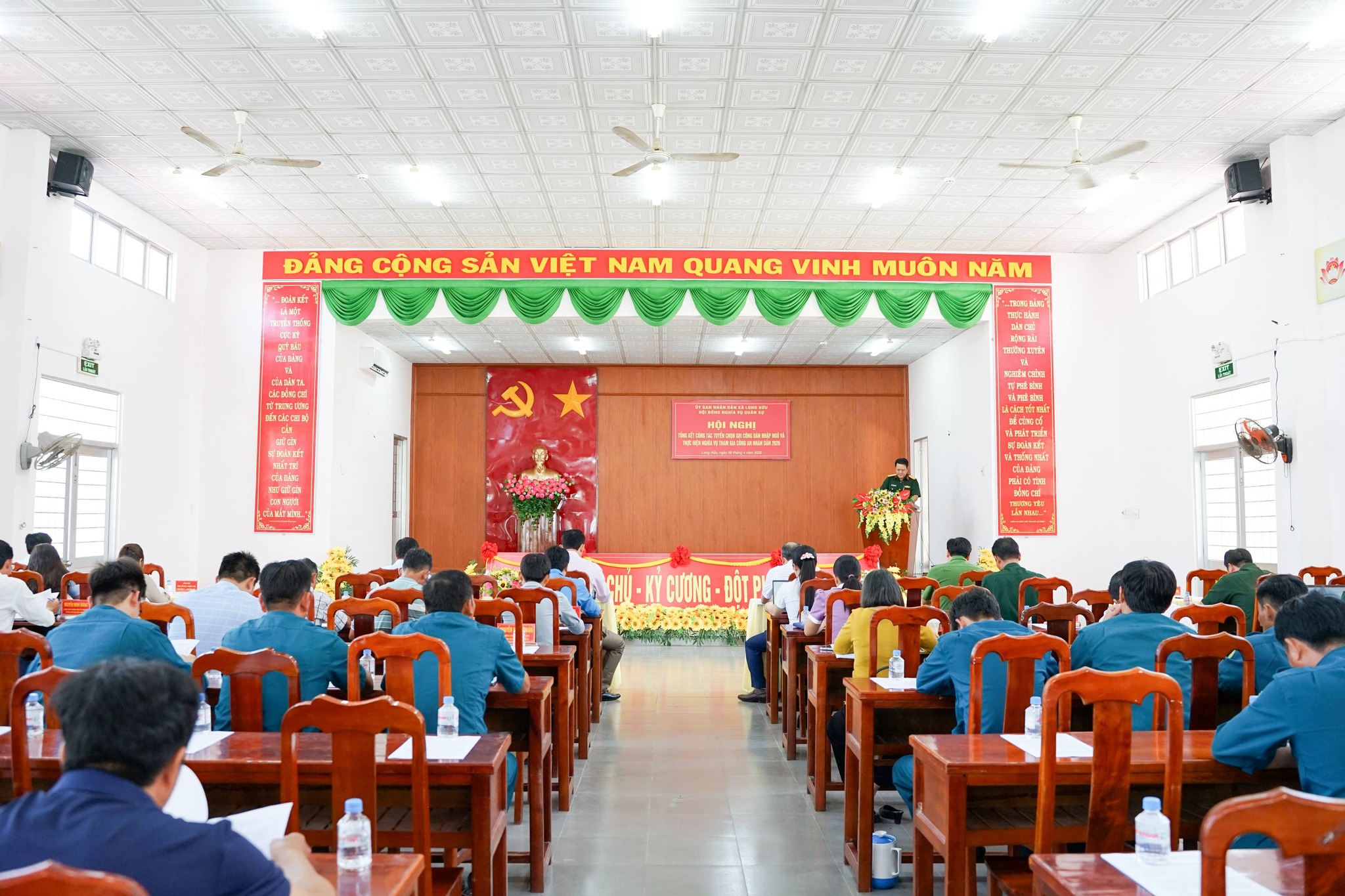 Hội đồng Nghĩa vụ quân sự xã Long Hữu tổ chức hội nghị tổng kết công tác tuyển quân năm 2026