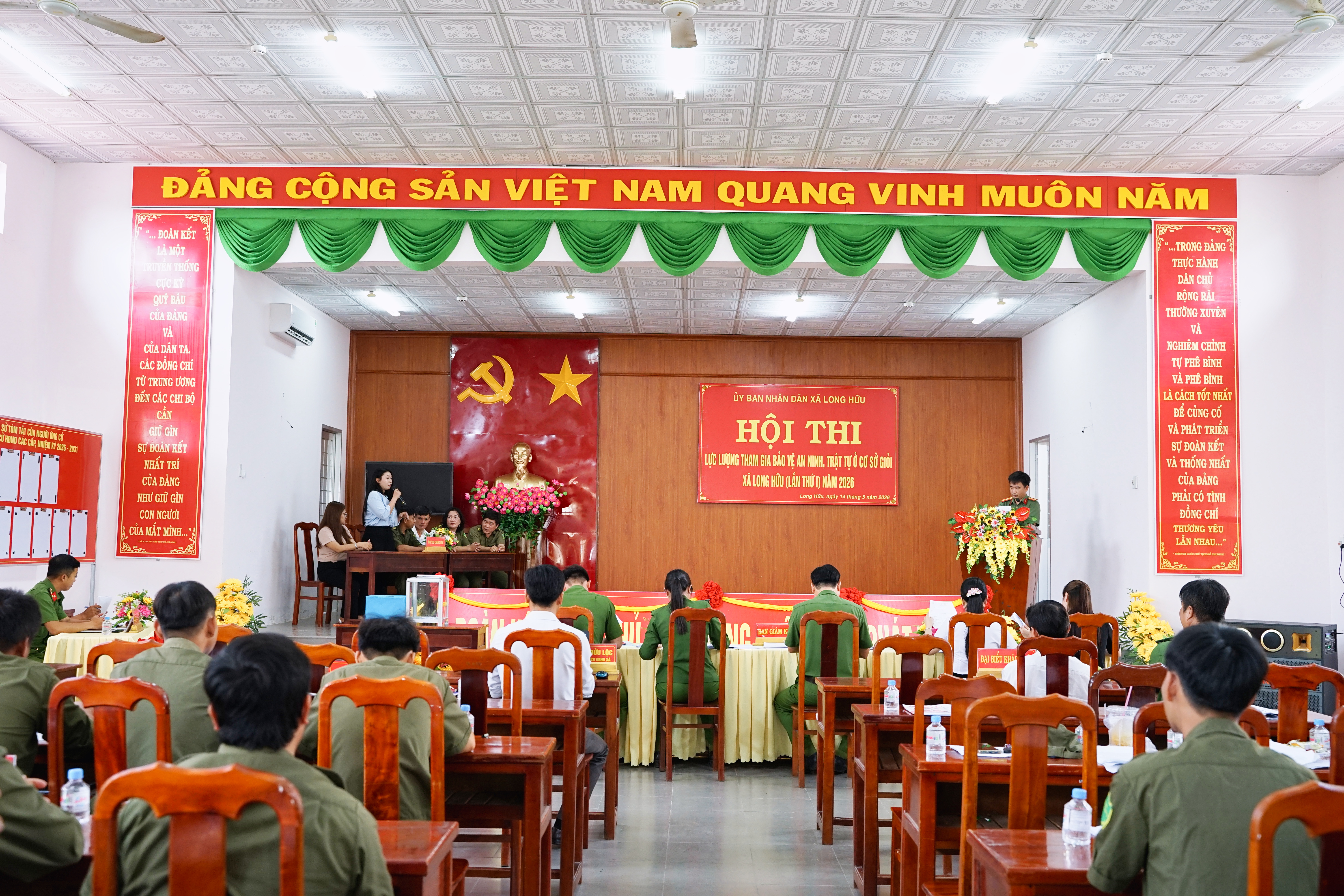 Xã Long Hữu tổ chức Hội thi lực lượng tham gia bảo vệ an ninh, trật tự ở cơ sở giỏi năm 2026