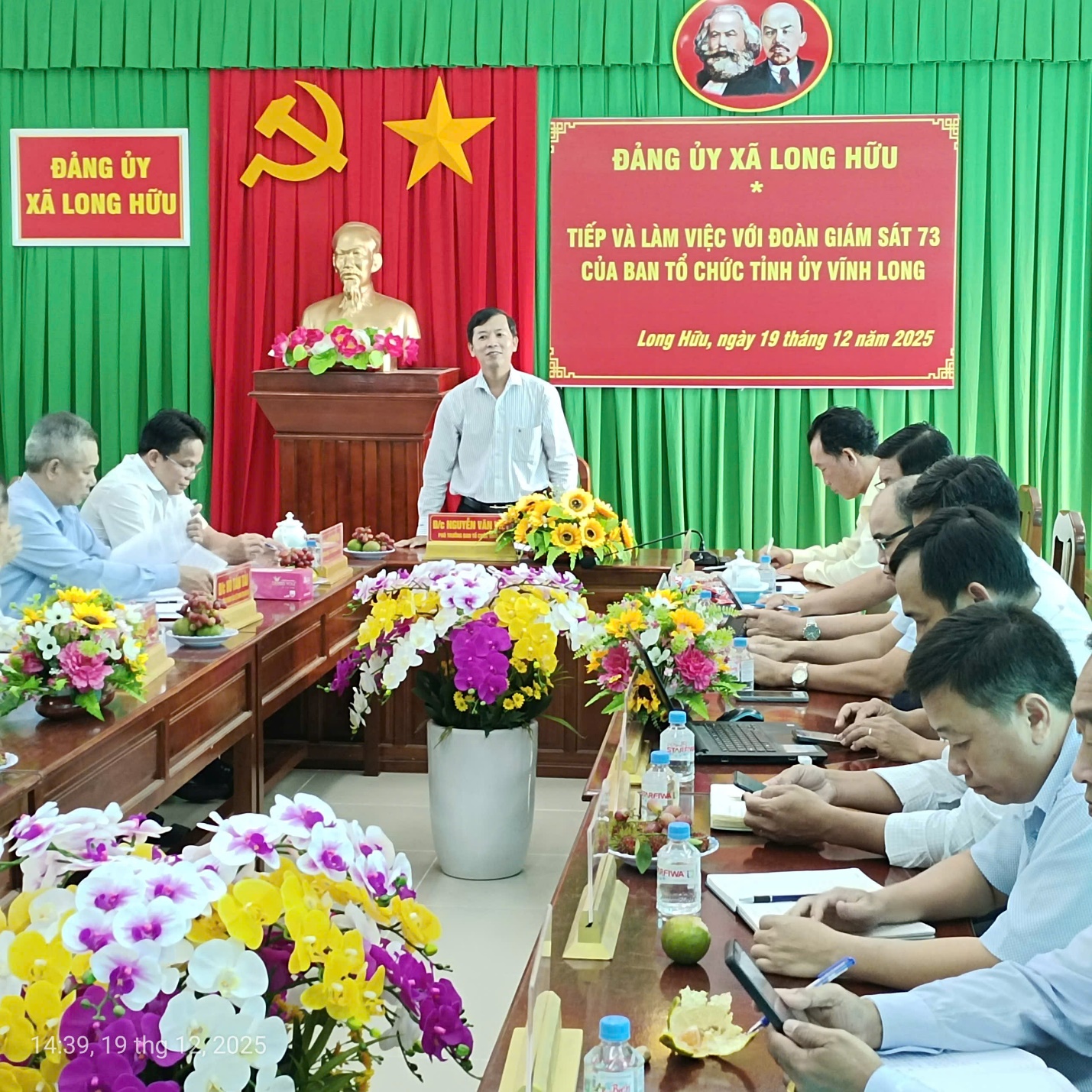 ĐẢNG ỦY XÃ LONG HỮU TIẾP VÀ LÀM VIỆC VỚI ĐOÀN GIÁM SÁT CỦA BAN TỔ CHỨC TỈNH ỦY