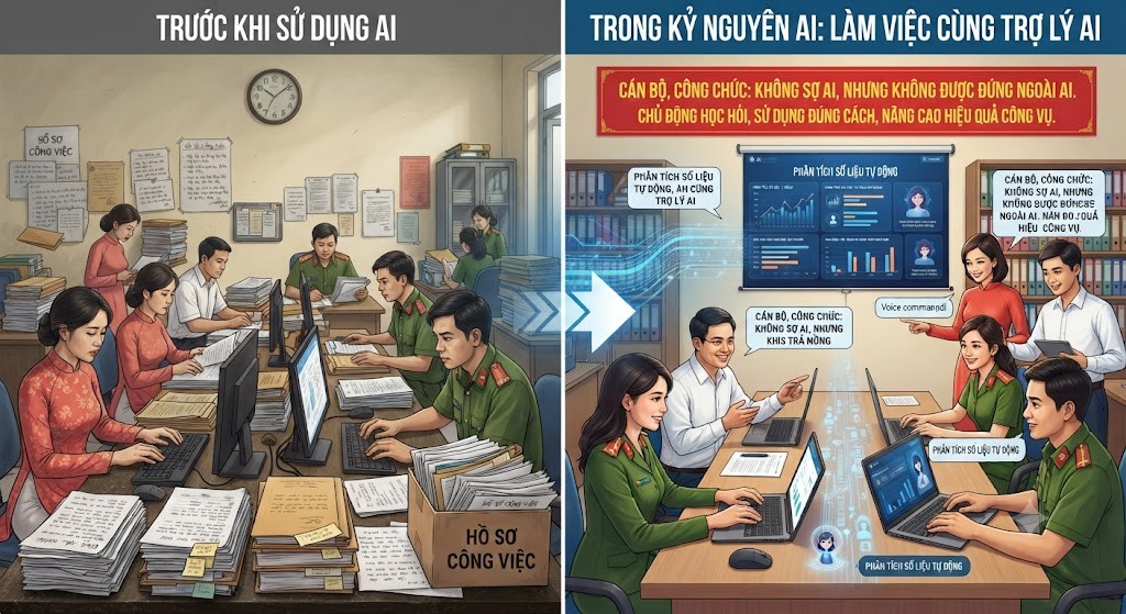 Cán bộ, công chức trong kỷ nguyên AI: Không sợ AI, nhưng không được đứng ngoài AI
